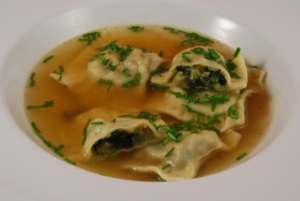 Vegetarische Maultaschen in Brühe