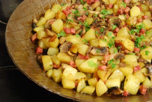 Champignon-Kartoffel-Speck-Pfanne