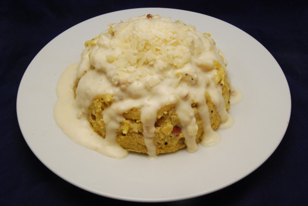 Mit Béchamelsauce und Parmesan