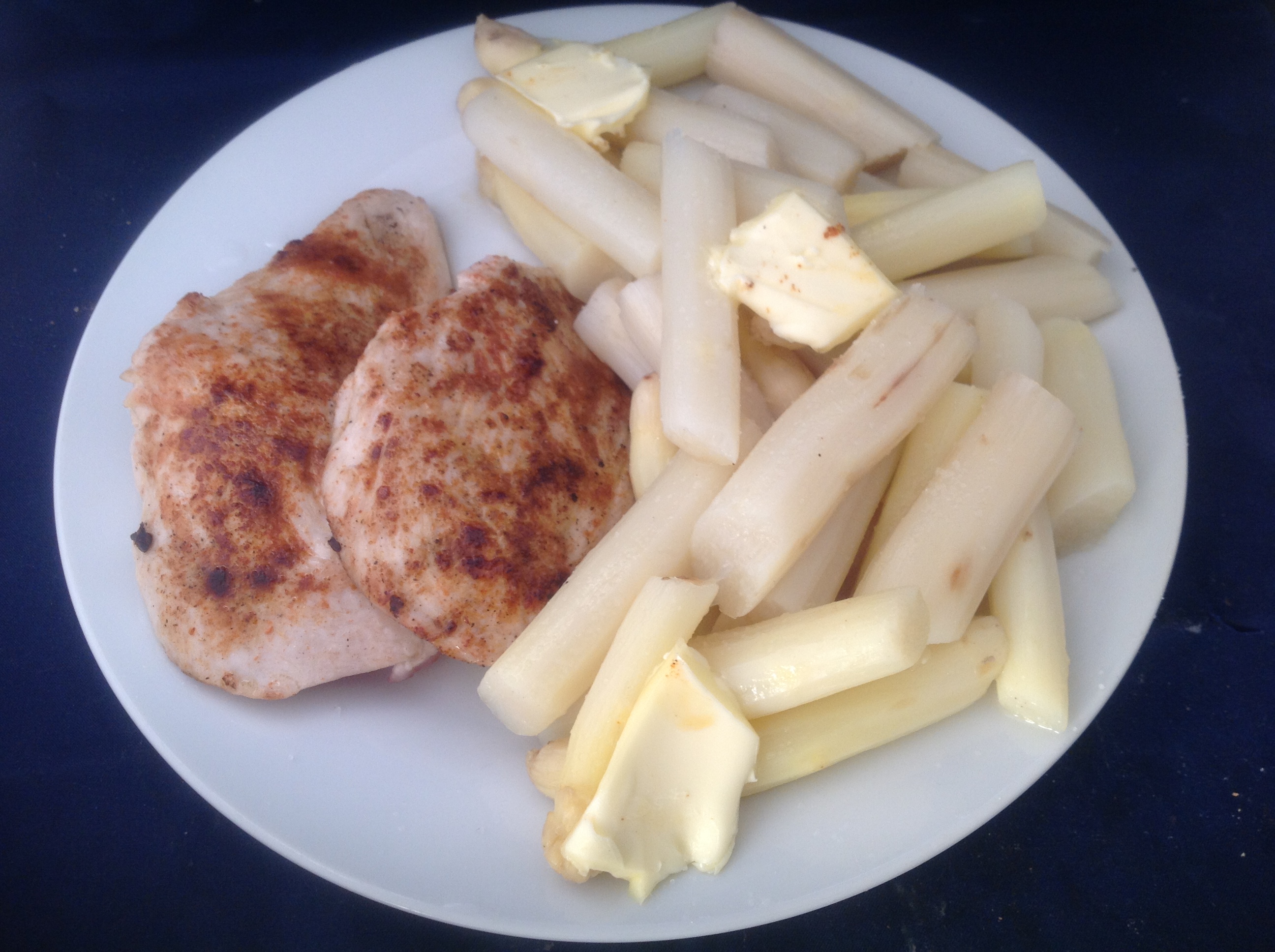 Putenschnitzel mit Spargel - Nudelheissundhos