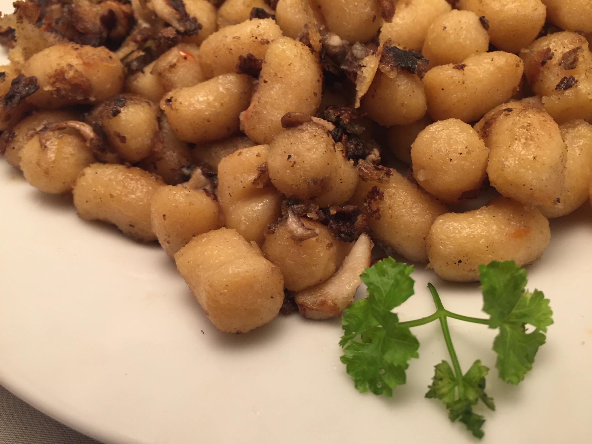 Kürbis-Gnocchi und Shiitake