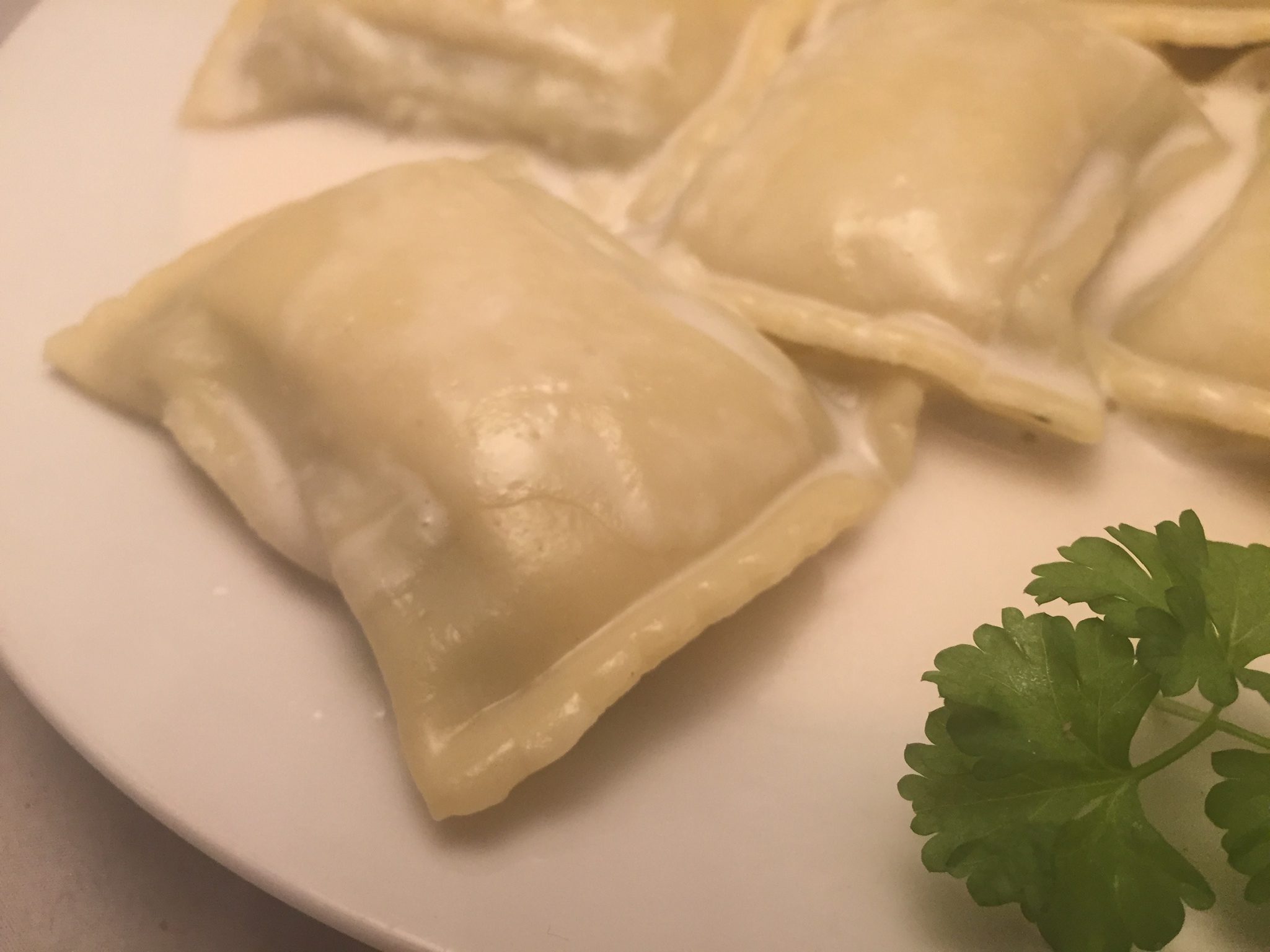 Maultaschen mit Kokosmilch-Sauce 