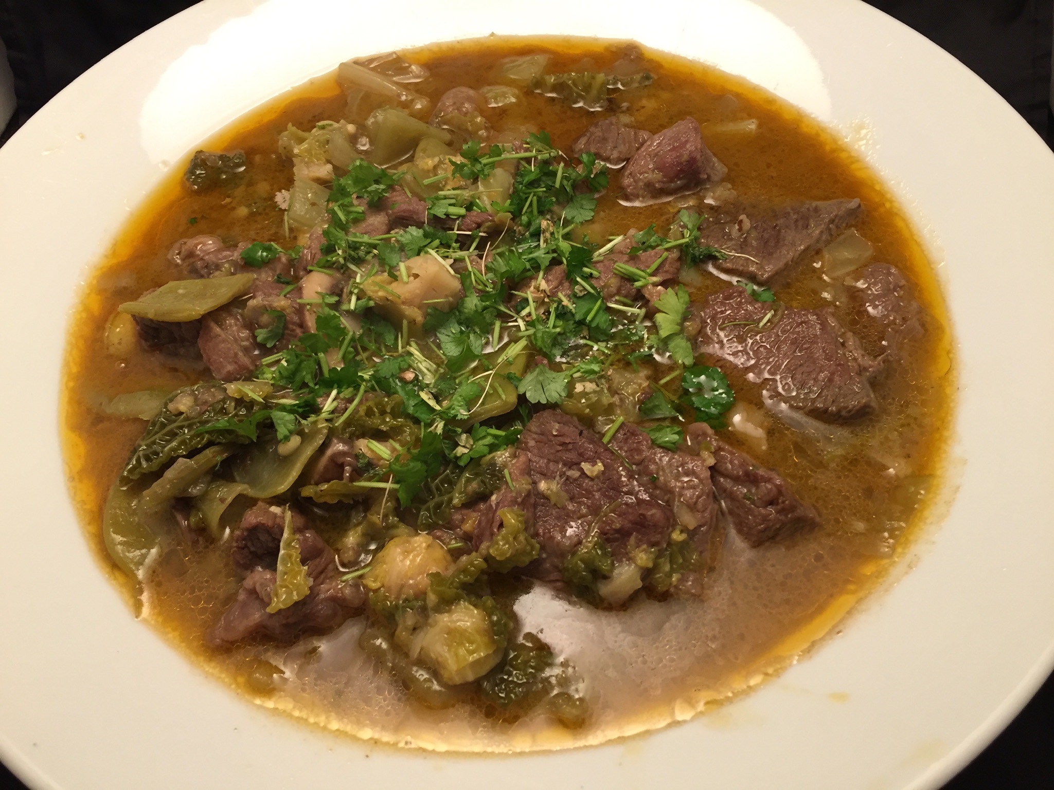 Gemüsesuppe und Suppenfleisch