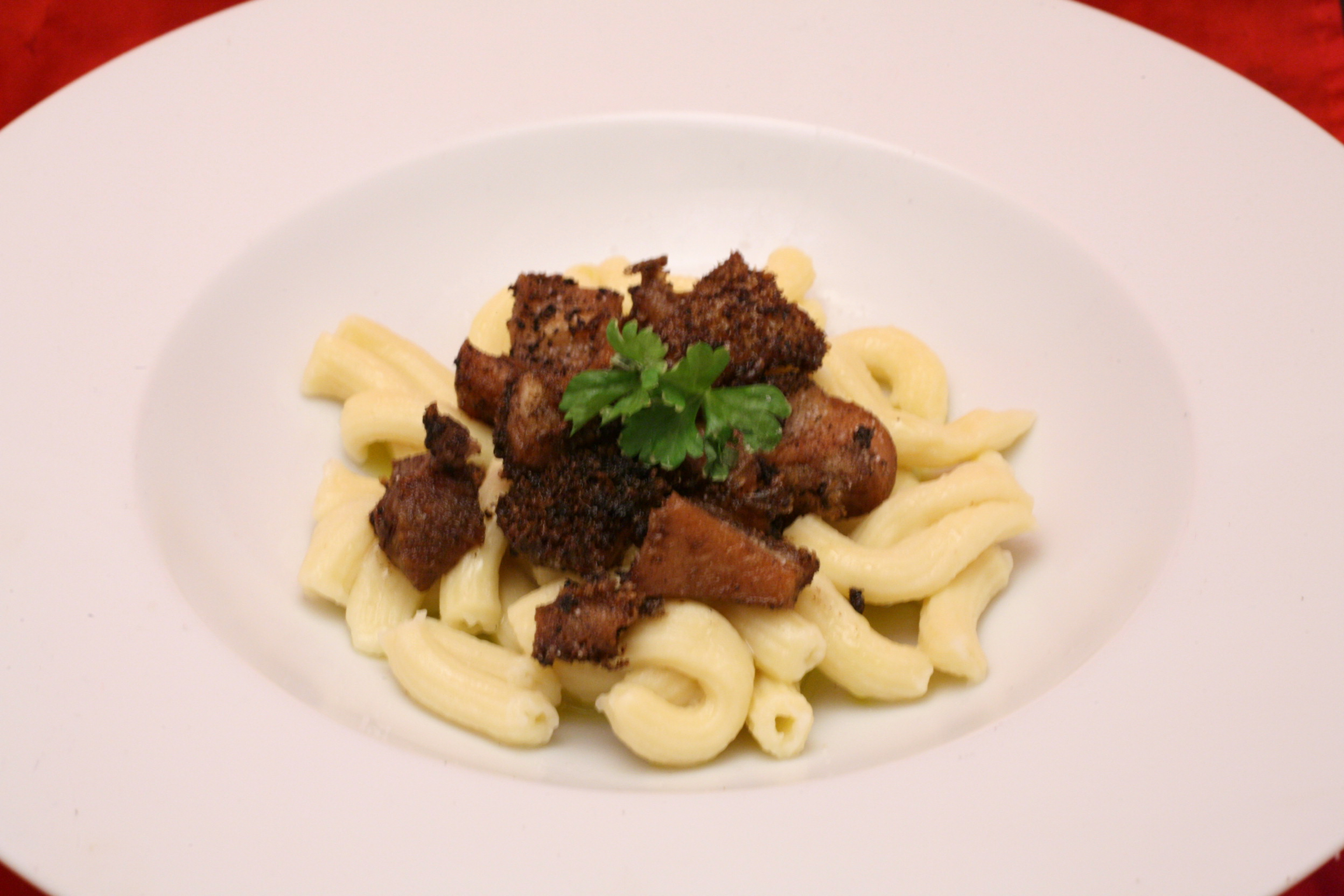 Frittierter Pansen mit frischer Penne