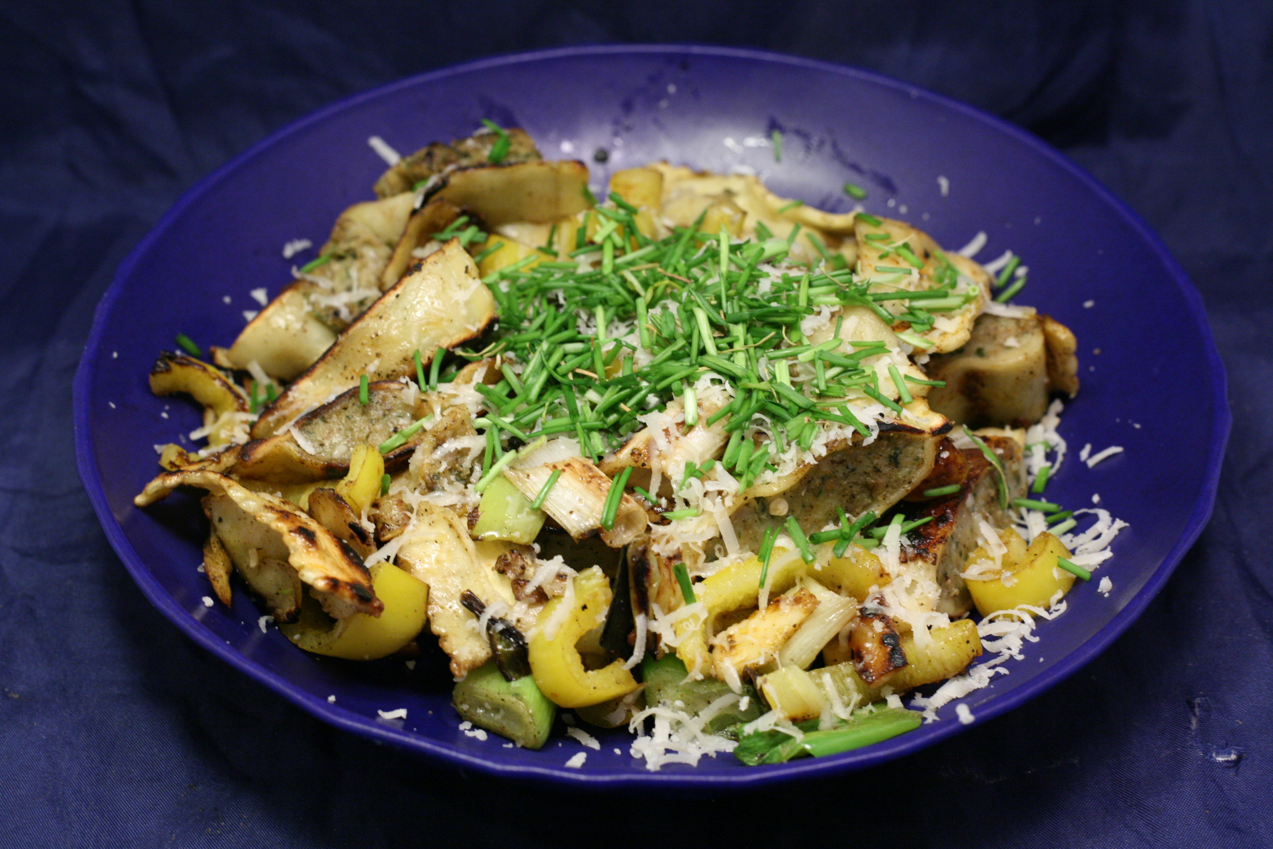 Gebratene Maultaschen mit Gemüse