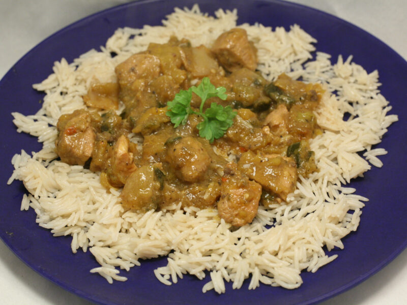 Bier-Gulasch mit Basmati-Reis