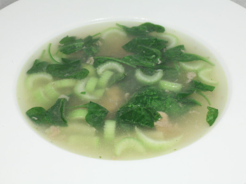 Stierhoden-Suppe