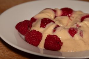 Himbeer-Hafermilch-Pudding